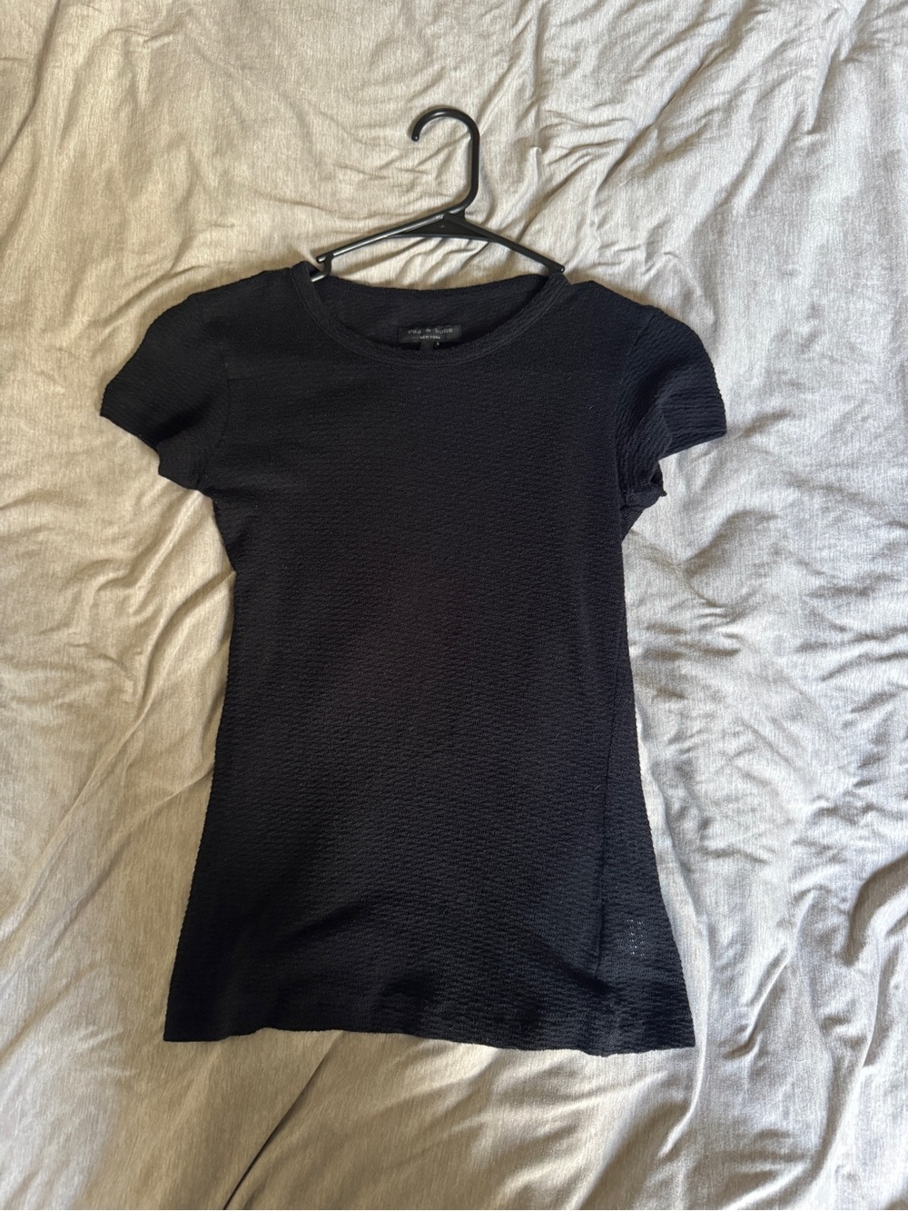 Rag and Bone Black Short-Sleeve Sheer Top